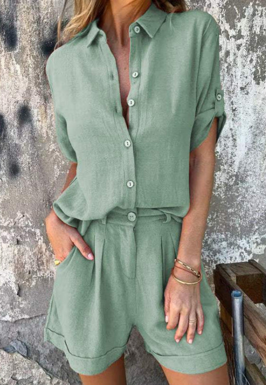 KORTE LINEN SET VOOR VROUWEN
