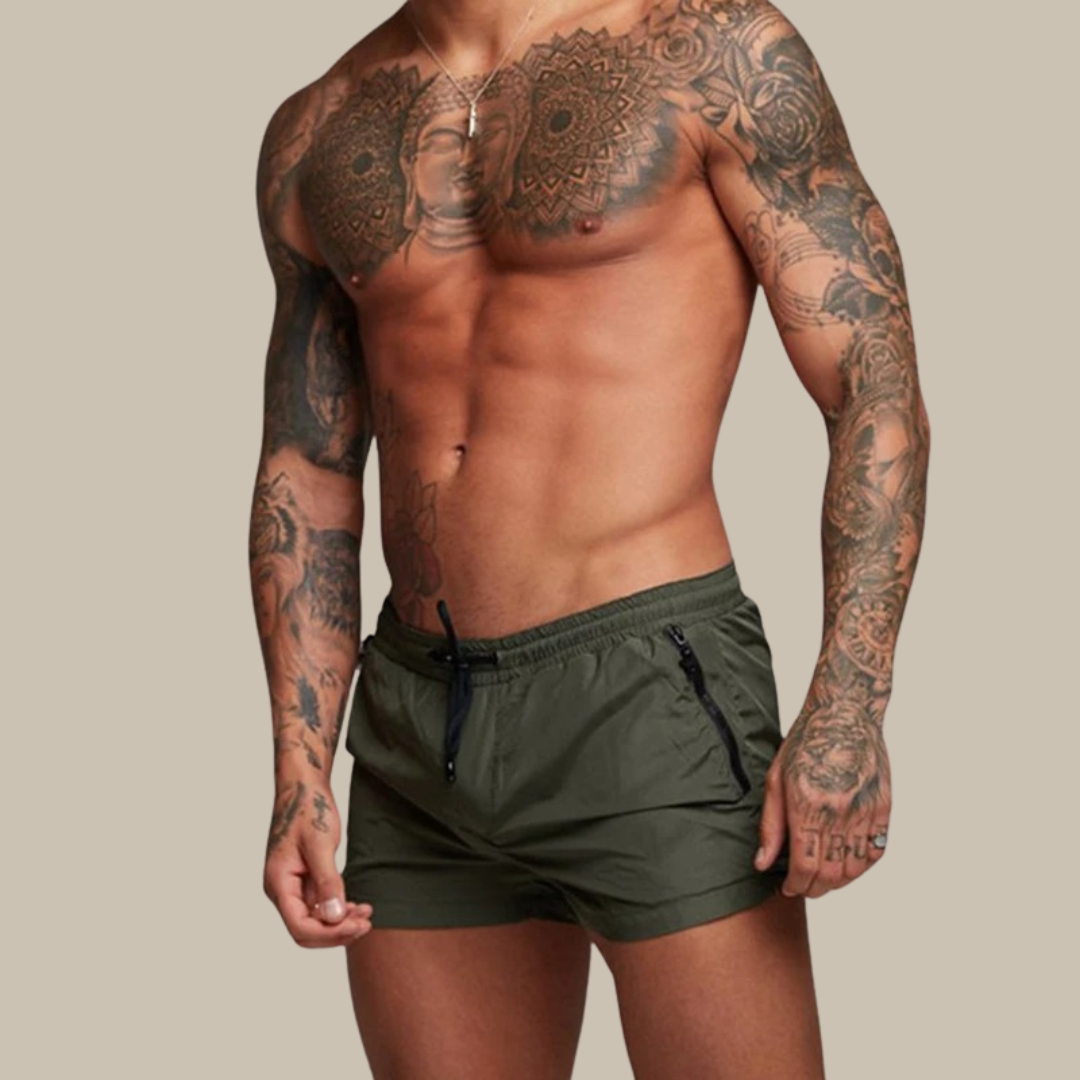 Men's Stretchy Quick-Dry Swim Shorts with Pockets