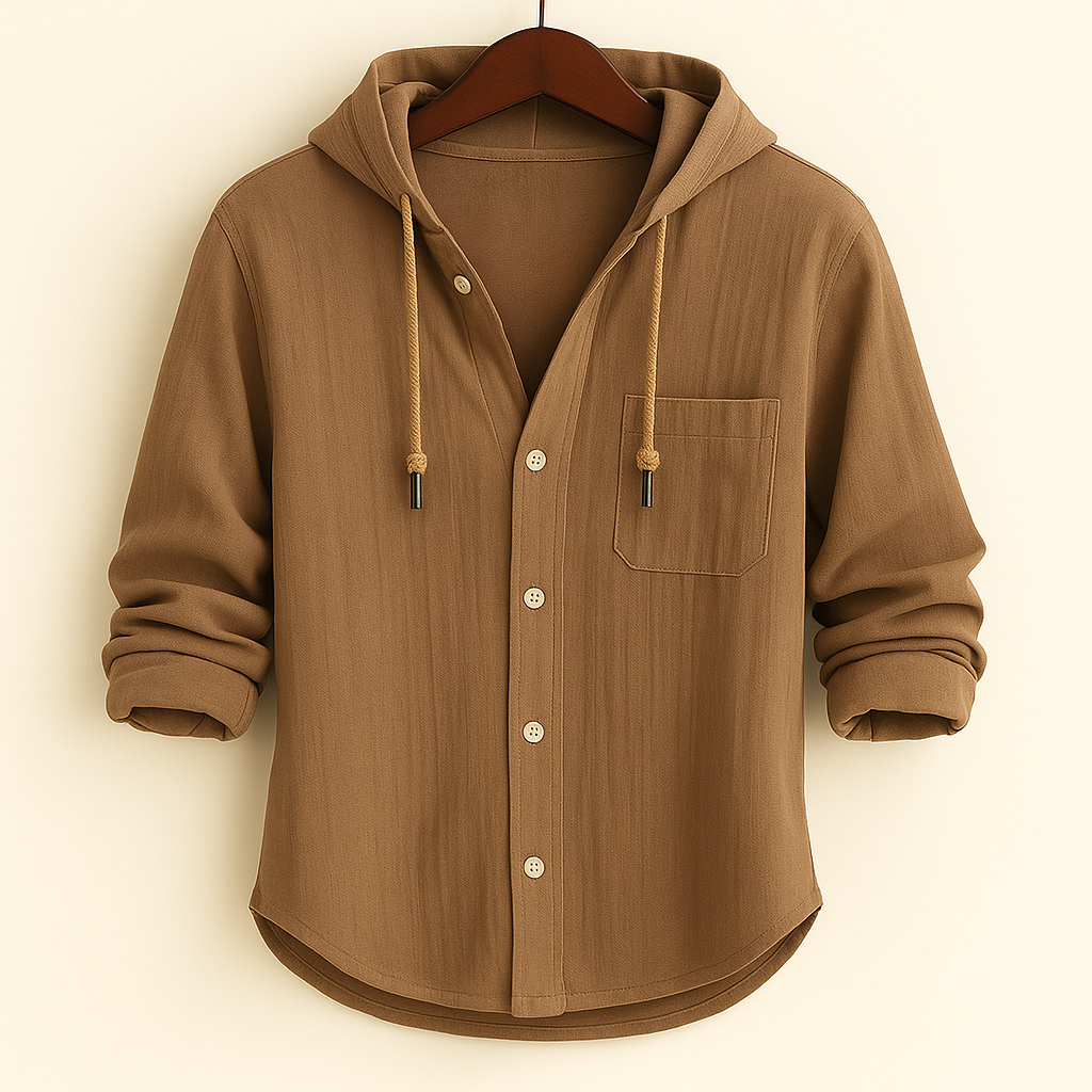 CHEMISE DE LUXE EN COTON DOUX AVEC CAPUCHE
