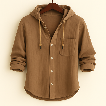 CHEMISE DE LUXE EN COTON DOUX AVEC CAPUCHE