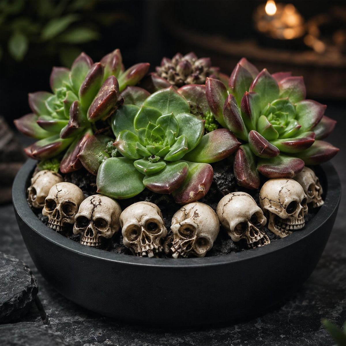 20er Set Mini Totenköpfe für Halloween Deko