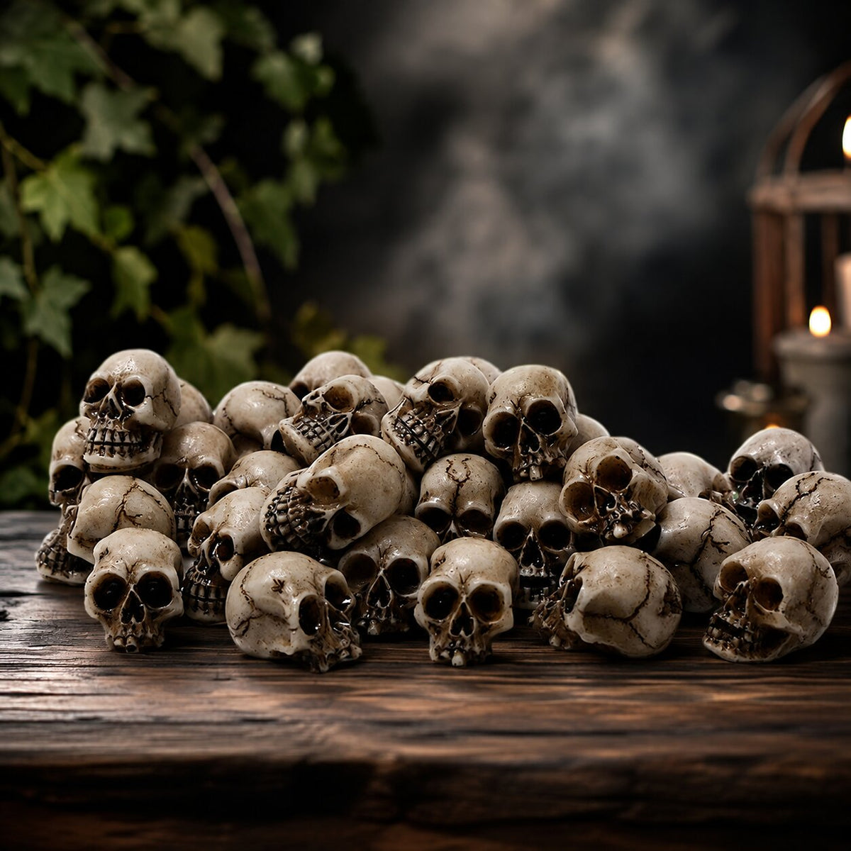 20er Set Mini Totenköpfe für Halloween Deko