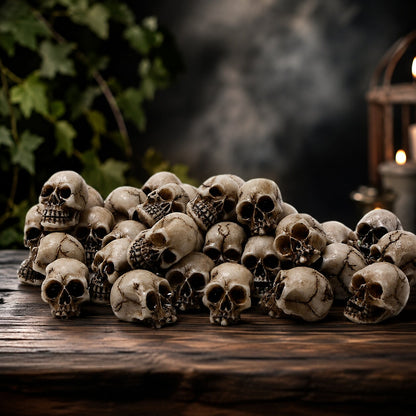 20er Set Mini Totenköpfe für Halloween Deko