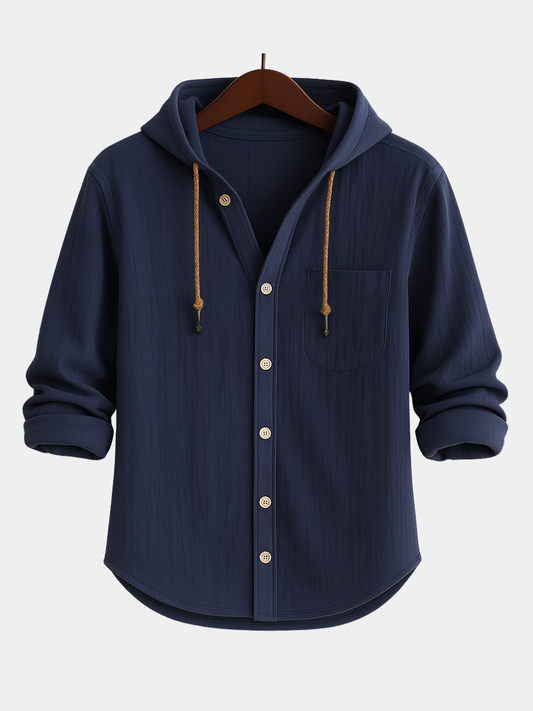 CHEMISE DE LUXE EN COTON DOUX AVEC CAPUCHE