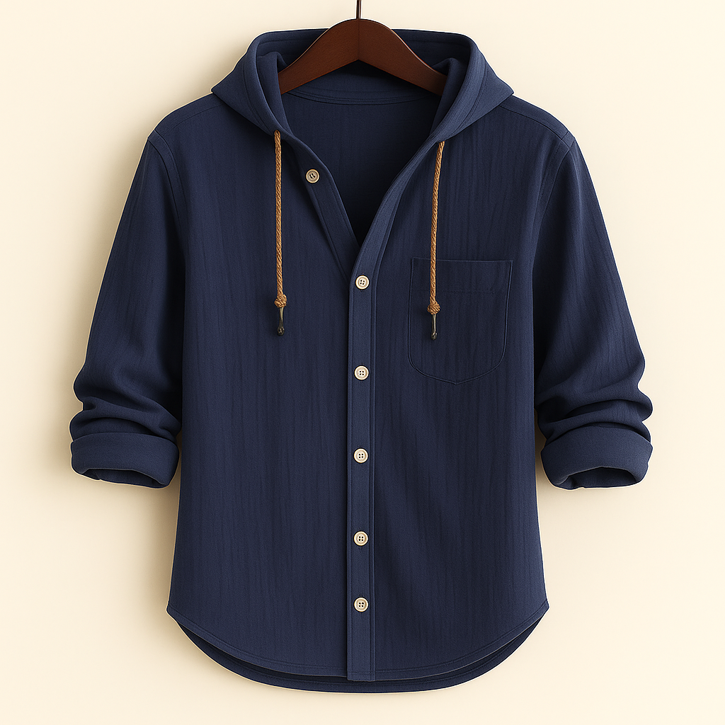CHEMISE DE LUXE EN COTON DOUX AVEC CAPUCHE