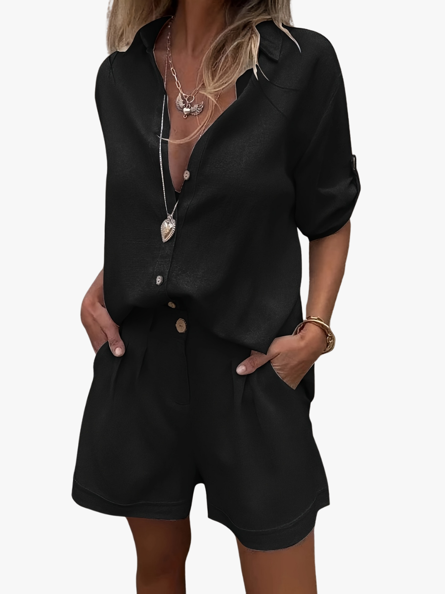 KORTE LINEN SET VOOR VROUWEN
