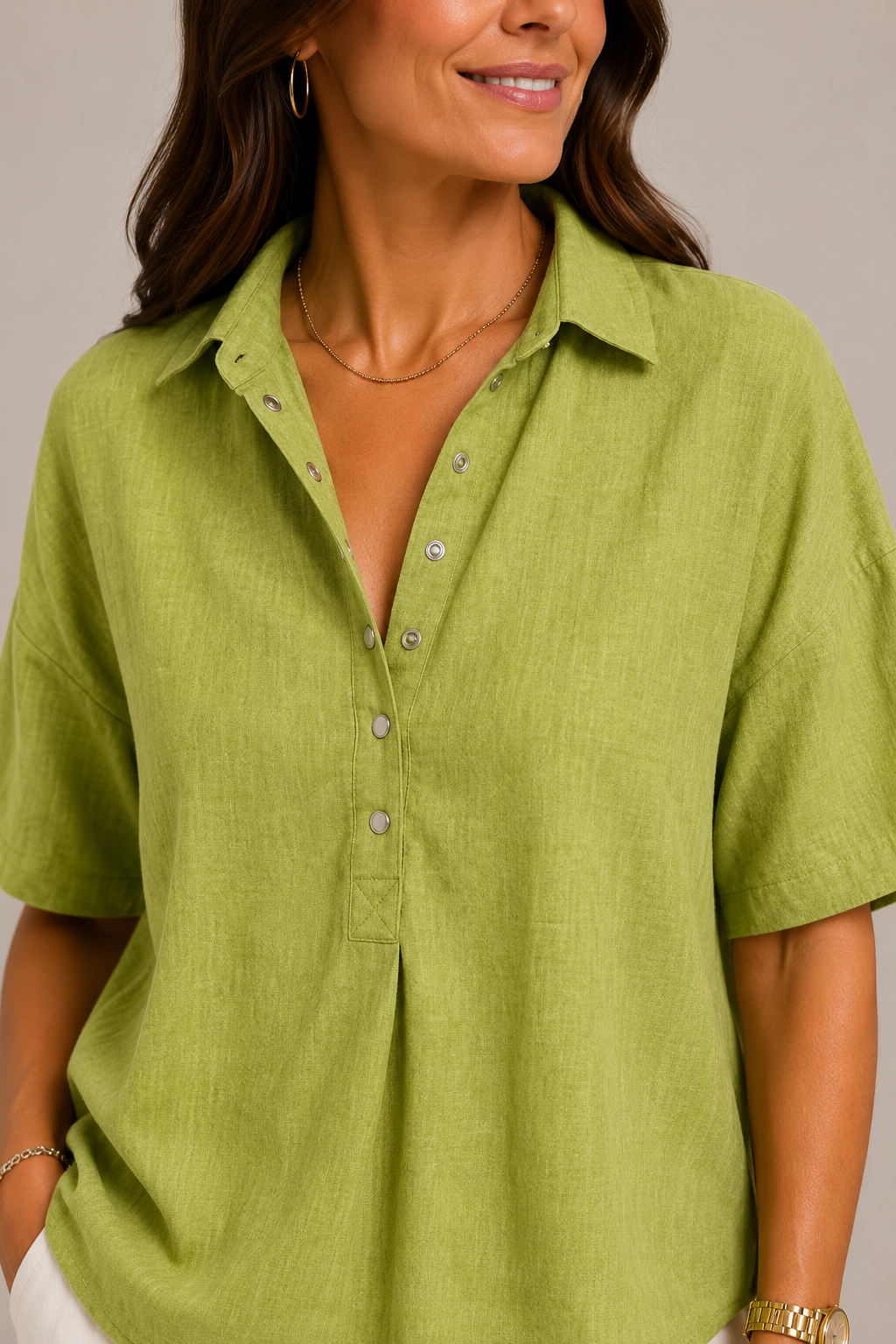 CHIQUE BLOUSE MET KRAAG VOOR VROUWEN
