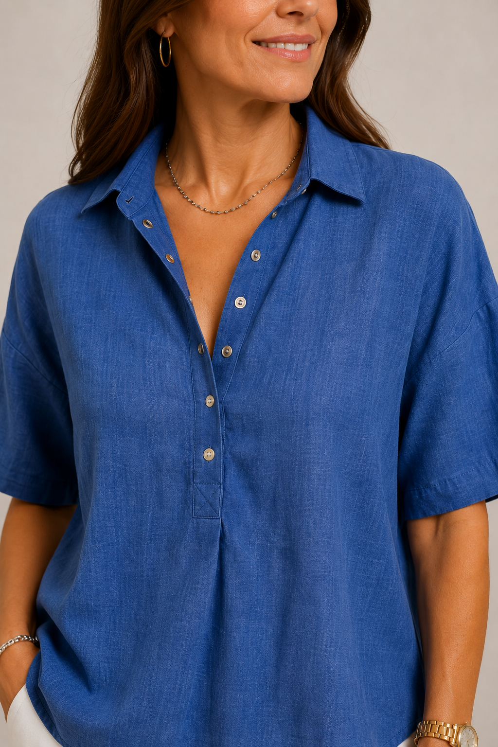 CHIQUE BLOUSE MET KRAAG VOOR VROUWEN