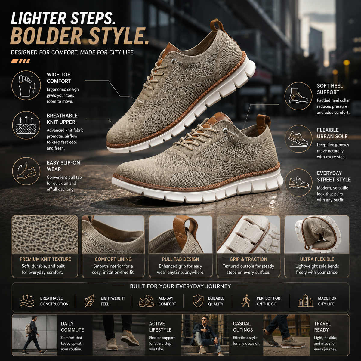 Comfortable Slip On Casual Urban Shoes