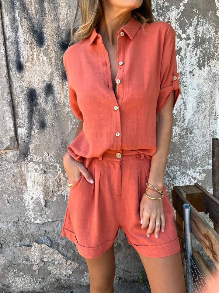 KORTE LINEN SET VOOR VROUWEN