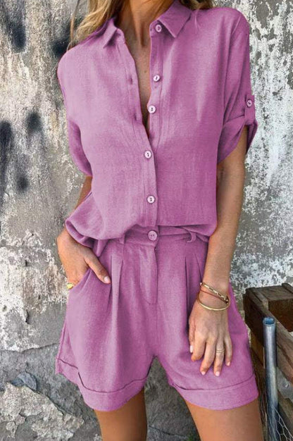 KORTE LINEN SET VOOR VROUWEN