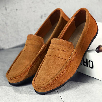 Men's Suede Penny Loafer Moccasins