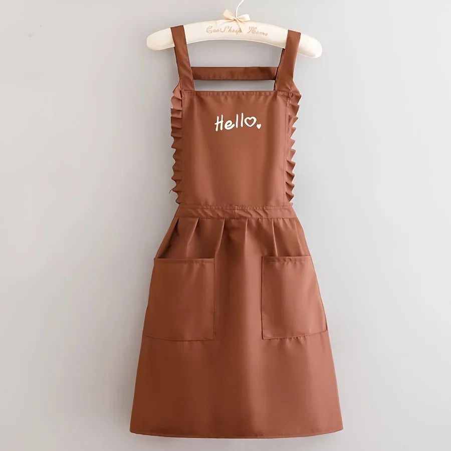 Floral Waterproof Apron with Full Coverage