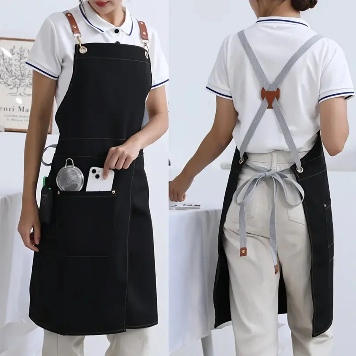 Waterproof Canvas Apron with Split Skirt