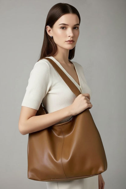 Maria | Women’s Classic Tote Bag with Faux Outer and Large Inner Pocket