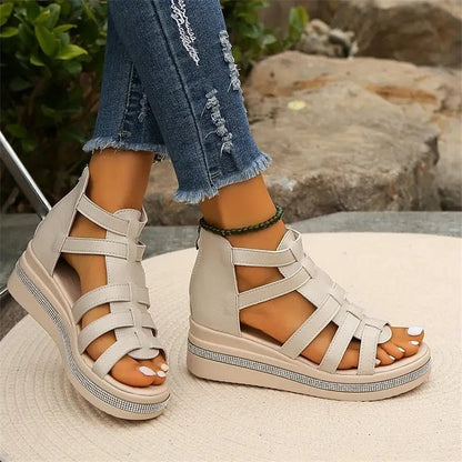 Women's Elegant Rhinestone Wedge Sandals