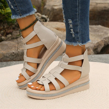 Women's Elegant Rhinestone Wedge Sandals