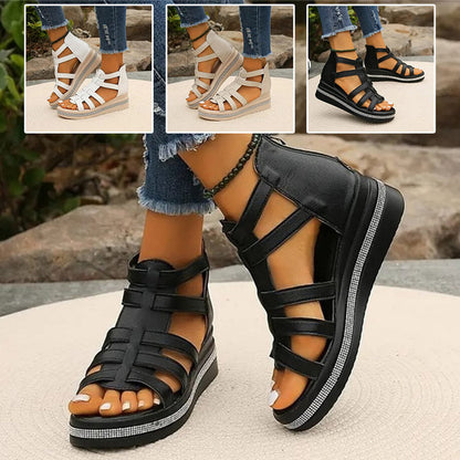 Women's Elegant Rhinestone Wedge Sandals