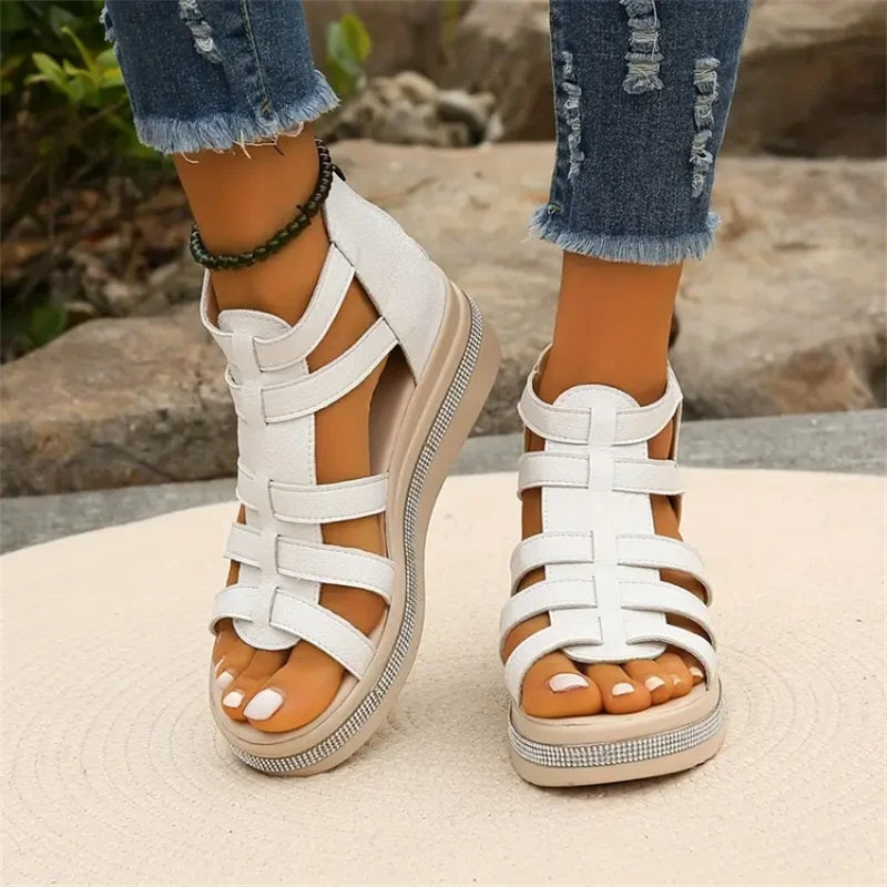 Women's Elegant Rhinestone Wedge Sandals