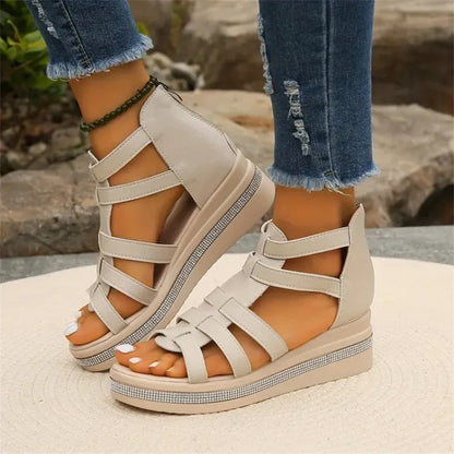 Women's Elegant Rhinestone Wedge Sandals