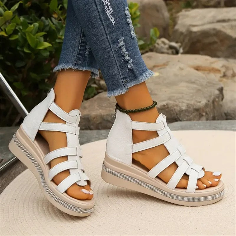 Women's Elegant Rhinestone Wedge Sandals