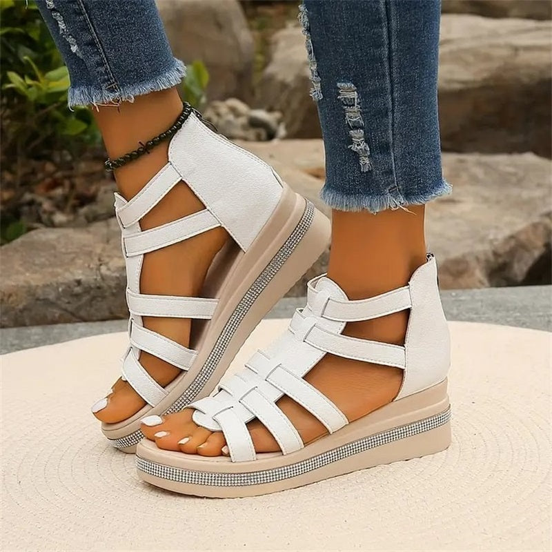 Women's Elegant Rhinestone Wedge Sandals