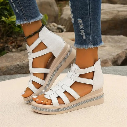 Women's Elegant Rhinestone Wedge Sandals
