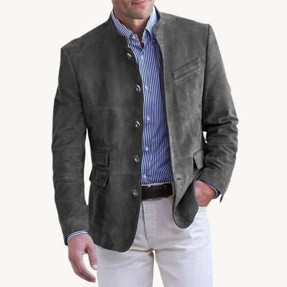 Men's Blazer Jacket with Stand Collar
