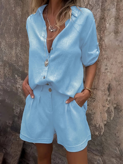 KORTE LINEN SET VOOR VROUWEN