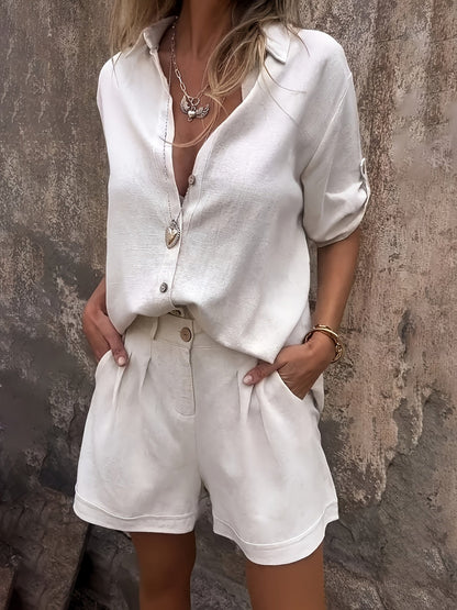 KORTE LINEN SET VOOR VROUWEN