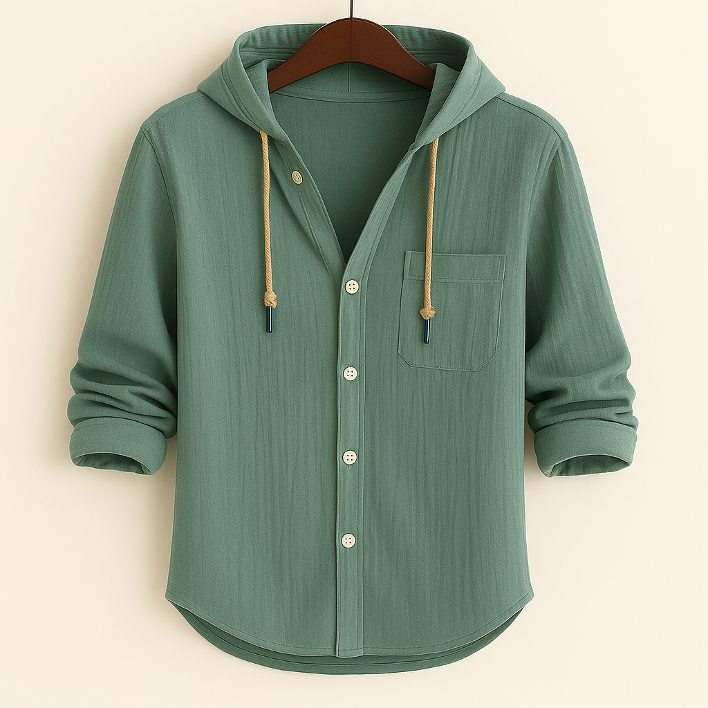 CHEMISE DE LUXE EN COTON DOUX AVEC CAPUCHE