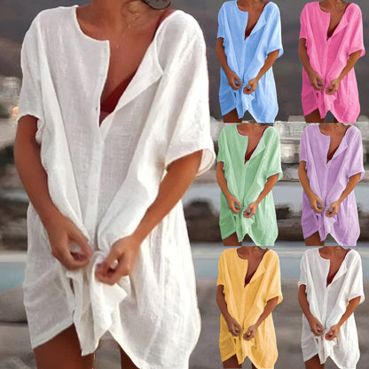 Women's Lightweight Beach Cover-Up Dress - Flowy, Breathable