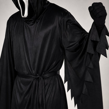 Ghostface Kostüm mit schwarzer Horror Robe