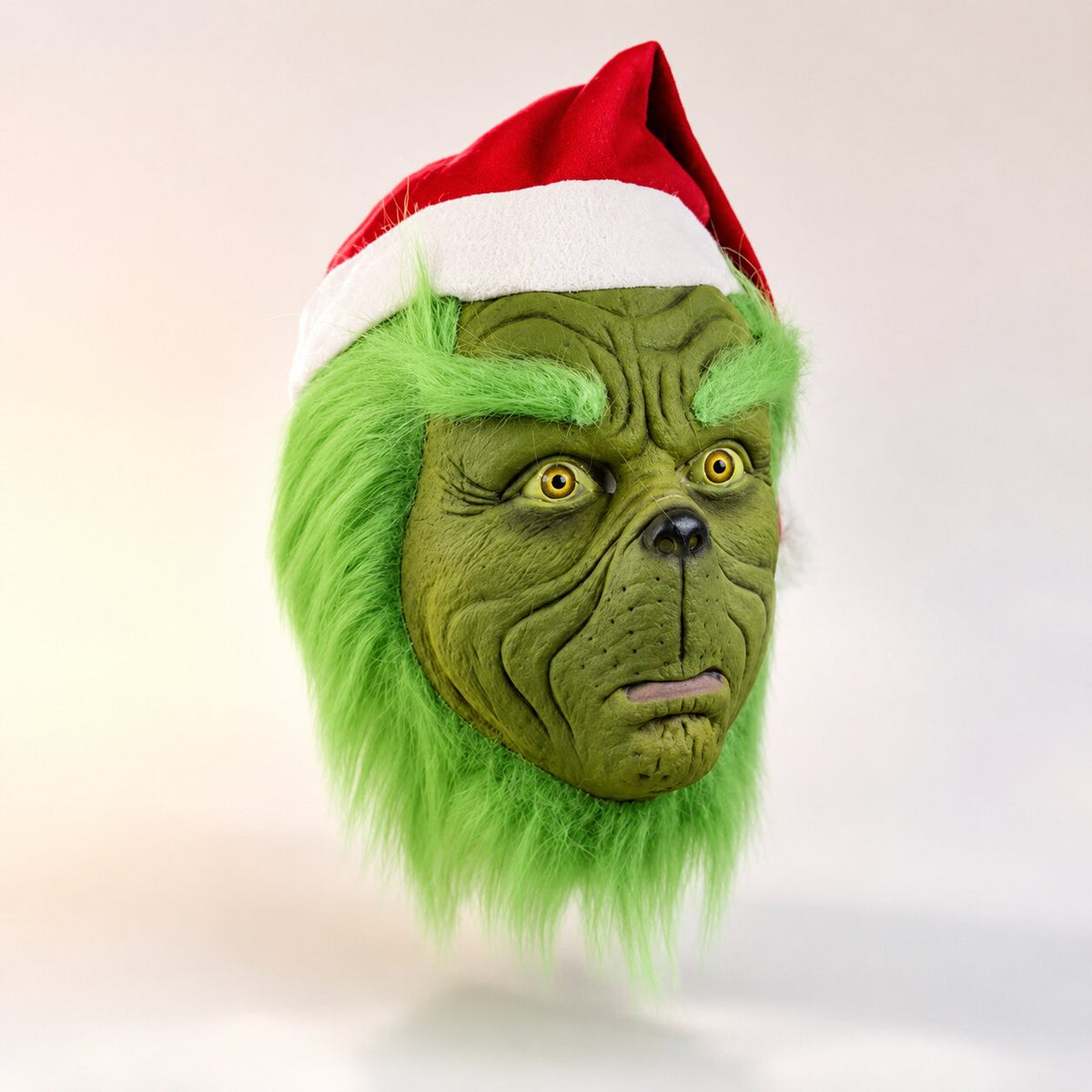 Grinch Maske mit Handschuhen