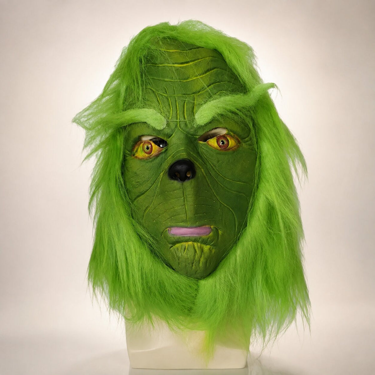 Grinch Maske mit Handschuhen