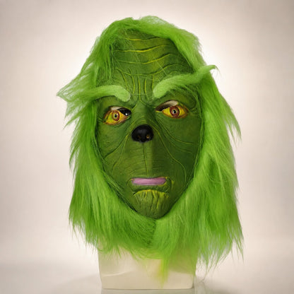 Grinch Maske mit Handschuhen