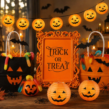 Halloween Kürbis Laternen im 2er Set