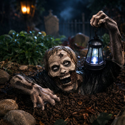 Kriechender Zombie mit LED Laterne