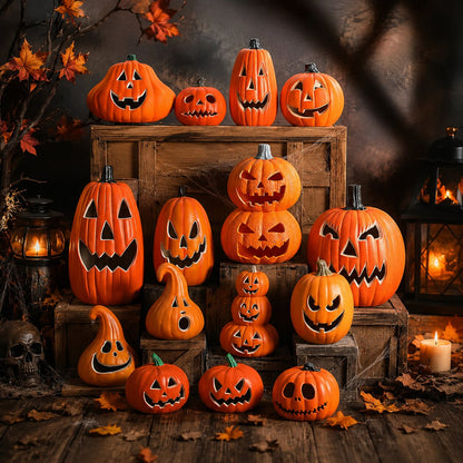 Leuchtende Halloween Kürbis Deko