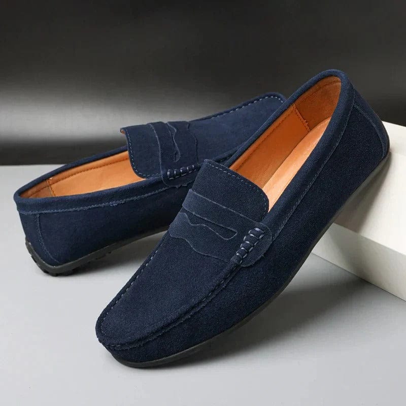 Men's Suede Penny Loafer Moccasins