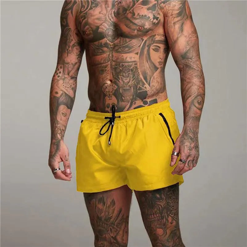 Men's Stretchy Quick-Dry Swim Shorts with Pockets