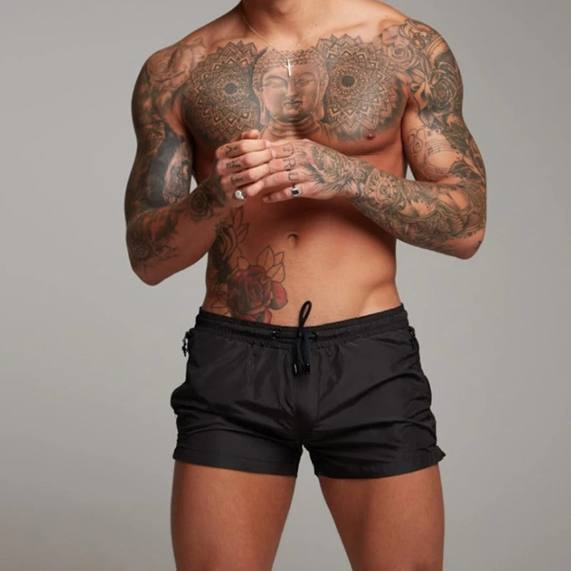 Men's Stretchy Quick-Dry Swim Shorts with Pockets