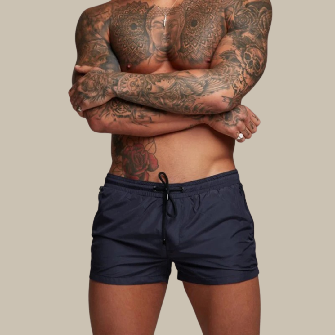 Men's Stretchy Quick-Dry Swim Shorts with Pockets