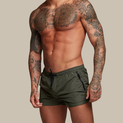 Men's Stretchy Quick-Dry Swim Shorts with Pockets