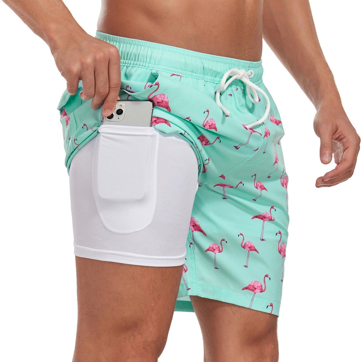 Men's Quick-Dry Swim Shorts with Inner Compression