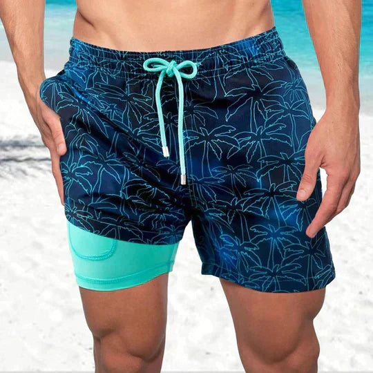 Men's Quick-Dry Swim Shorts with Inner Compression