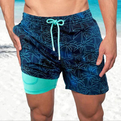 Men's Quick-Dry Swim Shorts with Inner Compression