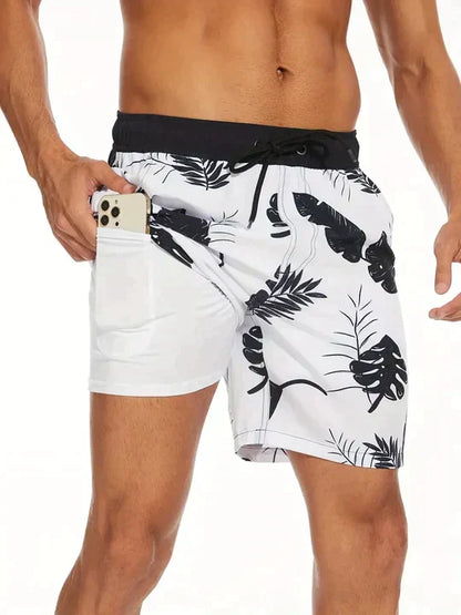 Men's Quick-Dry Swim Shorts with Inner Compression