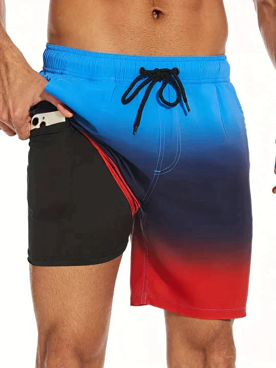 Men's Quick-Dry Swim Shorts with Inner Compression