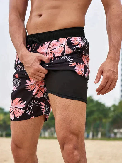 Men's Quick-Dry Swim Shorts with Inner Compression